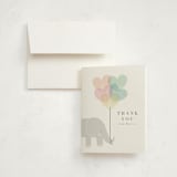 "Elephant" - Baby Shower Thank You Cards in Peony by Lori Wemple - Card with Envelope
