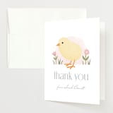 "Little Chick" - Baby Shower Thank You Cards in Blush by Carolyn MacLaren - Front