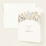 "Meadow flowers" - Baby Shower Thank You Cards in Vanilla by Jennifer Wick - Front