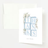 "Botanical Blocks" - Baby Shower Thank You Cards in Baby Blue by Itsy Belle Studio - Front