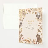 "Woodland autumn" - Baby Shower Thank You Cards in Pumpkin by Jennifer Wick - Front