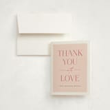 "Due With Two" - Baby Shower Thank You Cards in Carnation by Erica Krystek - Card with Envelope