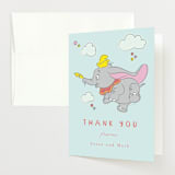 "Disney's Baby Dumbo" - Baby Shower Thank You Cards in Baby Blue by Kanika Mathur - Front
