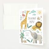 "Safari Adventure" - Baby Shower Thank You Cards in Cotton by Randi Cirelli - Front
