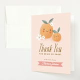 "little cutie oranges" - Baby Shower Thank You Cards in Peach by Karidy Walker - Front