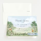"A Woodland Adventure" - Baby Shower Thank You Cards in Forest by Elly - Front