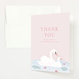 "Swan Song" - Baby Shower Thank You Cards in Sherbet by Carolyn Kach - Front