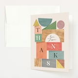 "Baby Shower Blocks" - Baby Shower Thank You Cards in Rainbow by Penny Eversole - Front