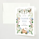 "Spring woodland" - Baby Shower Thank You Cards in Elderflower by Sarah Knight - Front