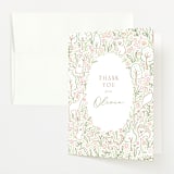 "Woodland Beginnings" - Baby Shower Thank You Cards in Watermelon by Jennifer Wick - Front
