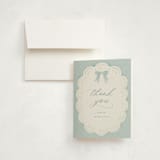 "Eyelet" - Baby Shower Thank You Cards in Cloud by Laura Hankins - Card with Envelope