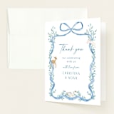 "Ribbon Garden" - Baby Shower Thank You Cards in Blueberry by Elly - Front