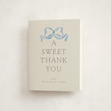 "Vintage Bow" - Baby Shower Thank You Cards in Baby Blues by Lehan Veenker - Front
