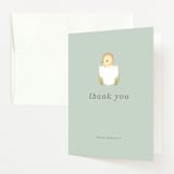 "Lil Duck" - Baby Shower Thank You Cards in Sage by Itsy Belle Studio - Front