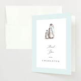"Penguins" - Baby Shower Thank You Cards in Ice by Teju Reval - Front