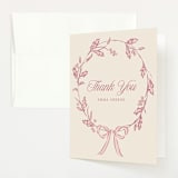 "Winnie" - Baby Shower Thank You Cards in Rose by Robert and Stella - Front