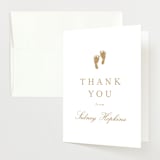 "Footprint" - Baby Shower Thank You Cards in Golden by Stacey Meacham - Front