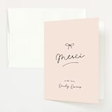 "Oh Bebe" - Baby Shower Thank You Cards in Blush by Ashley Iwafuchi - Front