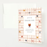 "Gingham" - Baby Shower Thank You Cards in Shortbread by Sarah Knight - Front