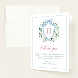 "bunny crest" - Baby Shower Thank You Cards in Cotton Candy by Cass Loh - Front
