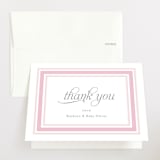 "Border Ribbon" - Baby Shower Thank You Cards in Rosy Cheeks by Carolyn MacLaren - Front