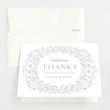 "Wild Roses" - Baby Shower Thank You Cards in Powder Blue by Kristen Smith - Front