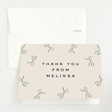 "Wrapped Up" - Baby Shower Thank You Cards in Pistachio by Olivia Kanaley Inman - Front