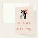 "Penguin Print" - Baby Shower Thank You Cards in Scarlet by Lauren Jinhee - Front