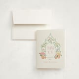 "Petite greenhouse" - Baby Shower Thank You Cards in Strawberry by Jennifer Wick - Card with Envelope