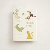 "Tropical Animals" - Baby Shower Thank You Cards in Ivory by Kate Blalock - Front