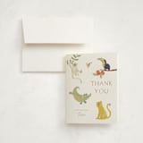"Tropical Animals" - Baby Shower Thank You Cards in Ivory by Kate Blalock - Card with Envelope
