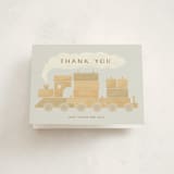 "Choo Choo Train" - Baby Shower Thank You Cards in Slate by Adelyn T. - Front