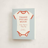 "Rookie Season" - Baby Shower Thank You Cards in Cherry by Paper Raven Co. - Front