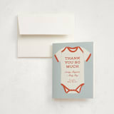 "Rookie Season" - Baby Shower Thank You Cards in Cherry by Paper Raven Co. - Card with Envelope