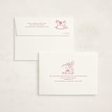 "Baby Toile" - Baby Shower Thank You Cards in Blush by Teju Reval - FREE Recipient Addressing