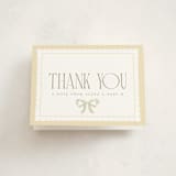 "Ribbon Toss" - Baby Shower Thank You Cards in Lemon by Robert and Stella - Front