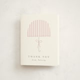 "Bow Brolly" - Baby Shower Thank You Cards in Rose by Angela Thompson - Front
