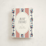 "Pattern Mix" - Baby Shower Thank You Cards in Tomato by Emily Sabol Goss - Front