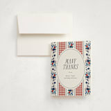 "Pattern Mix" - Baby Shower Thank You Cards in Tomato by Emily Sabol Goss - Card with Envelope