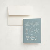 "nautical celebration" - Baby Shower Thank You Cards in Powder Blue by Claudia Orengo - Card with Envelope