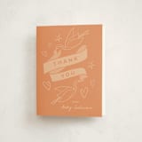 "Stork Party" - Baby Shower Thank You Cards in Tangerine by Zani van Zyl - Front