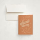 "Stork Party" - Baby Shower Thank You Cards in Tangerine by Zani van Zyl - Card with Envelope