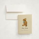 "Vintage Teddy" - Baby Shower Thank You Cards in Glacier by Kimberly Morgan - Card with Envelope