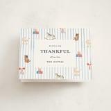 "Pinstripe" - Baby Shower Thank You Cards in Cloud by Sarah Knight - Front