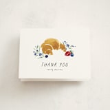 "Bonjour" - Baby Shower Thank You Cards in Blueberry by Kate Ahn - Front