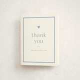 "Heartbeat" - Baby Shower Thank You Cards in Provincial Blue by Stacey Meacham - Front