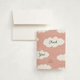 "Little Stork" - Baby Shower Thank You Cards in Blush by Ani Somi - Card with Envelope