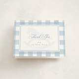 "Classic Gingham" - Baby Shower Thank You Cards in Sky by Melinda Denison - Front