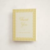 "Scalloped Gingham" - Baby Shower Thank You Cards in Lemonade by Brianne Larsen - Front