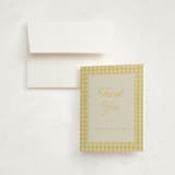 "Scalloped Gingham" - Baby Shower Thank You Cards in Lemonade by Brianne Larsen - Card with Envelope